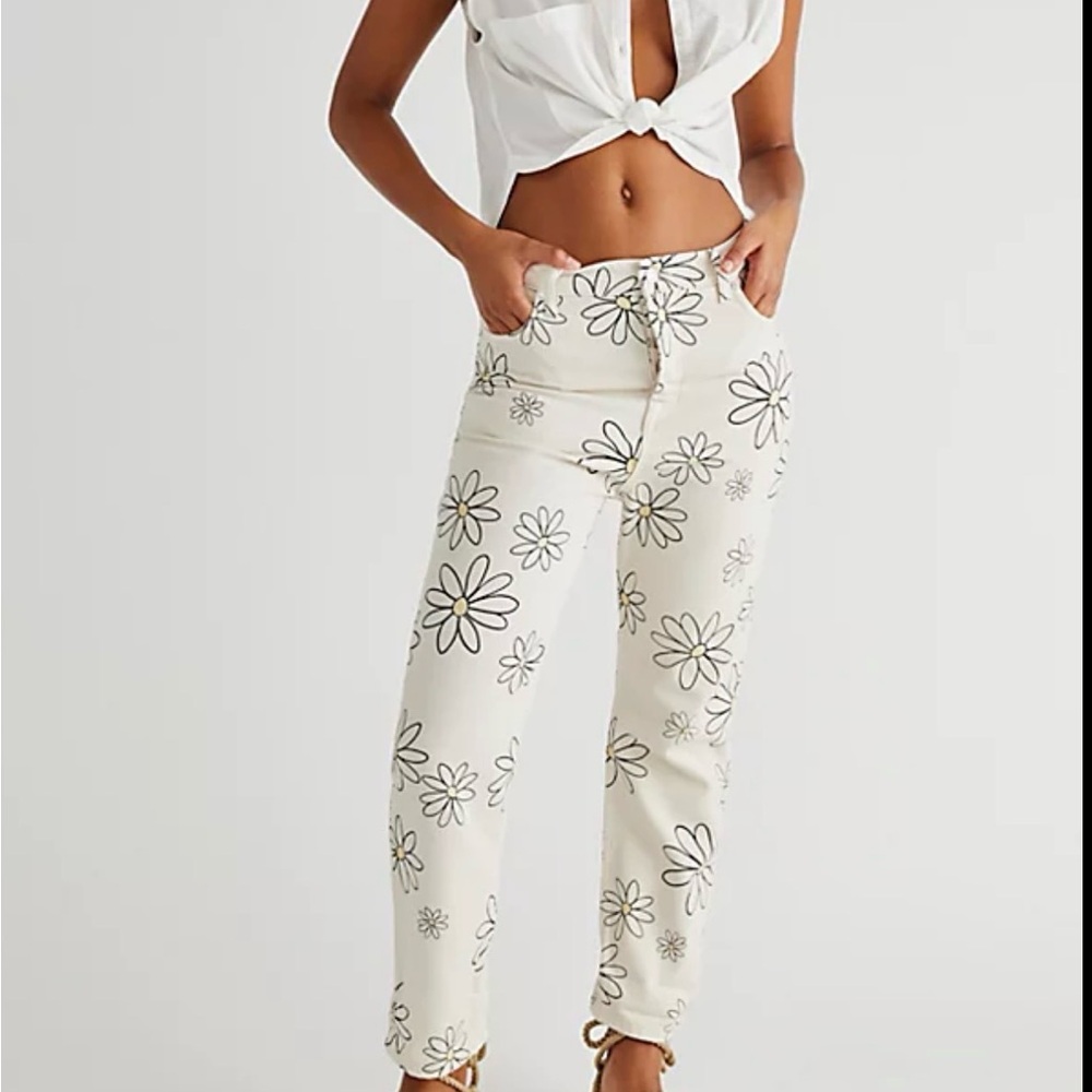 We The Free Cream Floral Pants